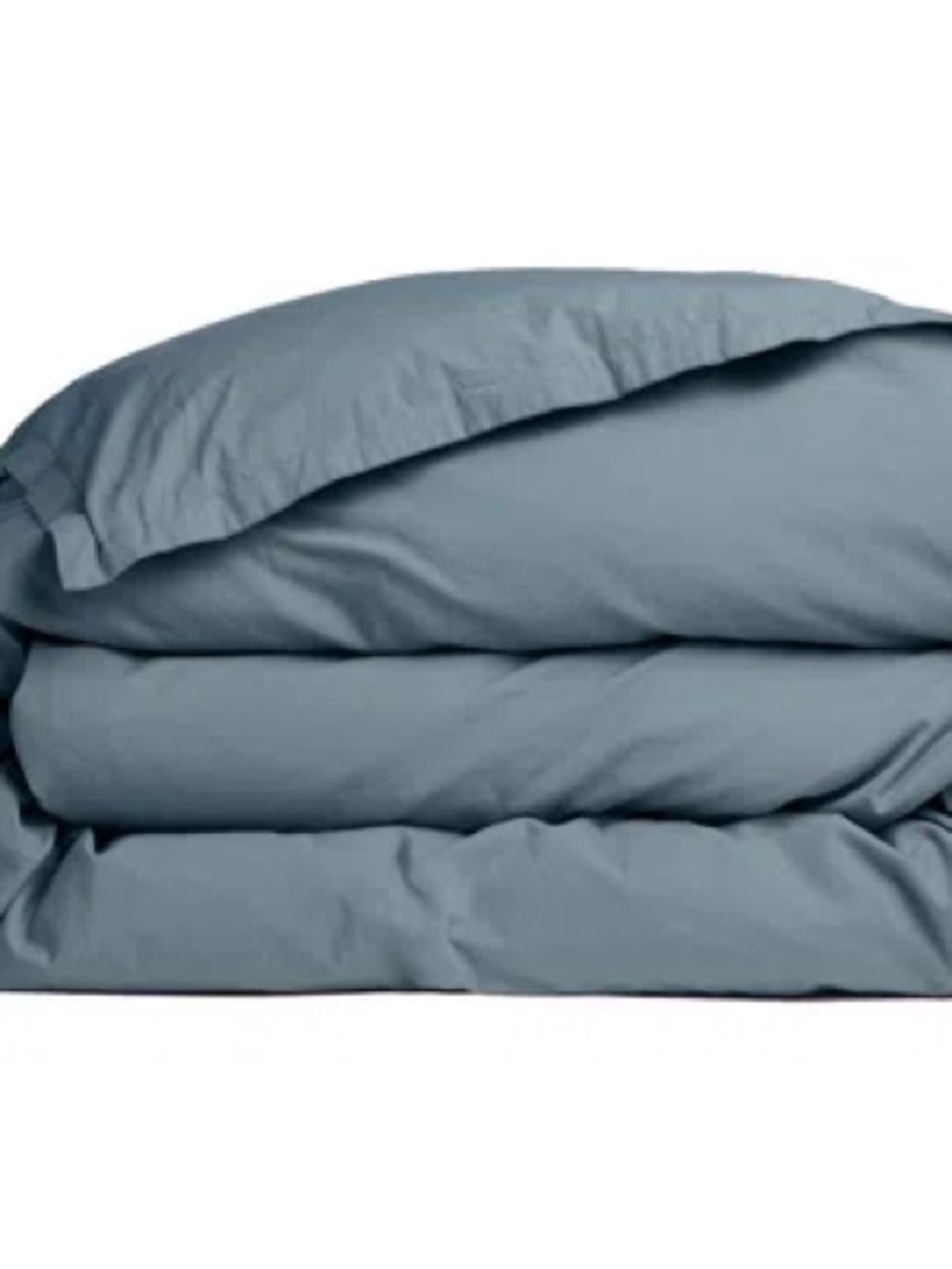Blue Cotton Percale Duvet Cover Twin- Parachute Home